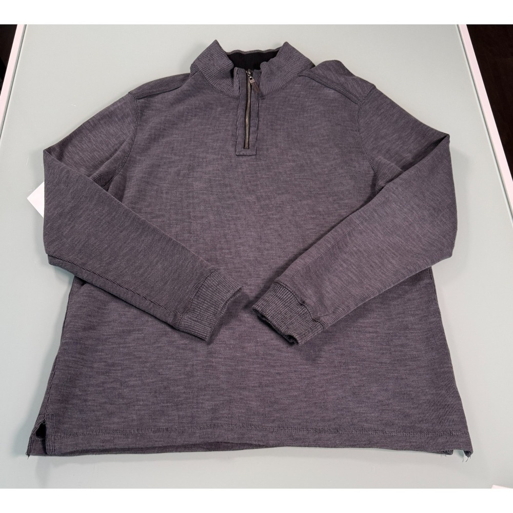 Tasso Elba‎ Quarter Zip Pullover Sweater Men's XL Gray Mock Neck Preppy